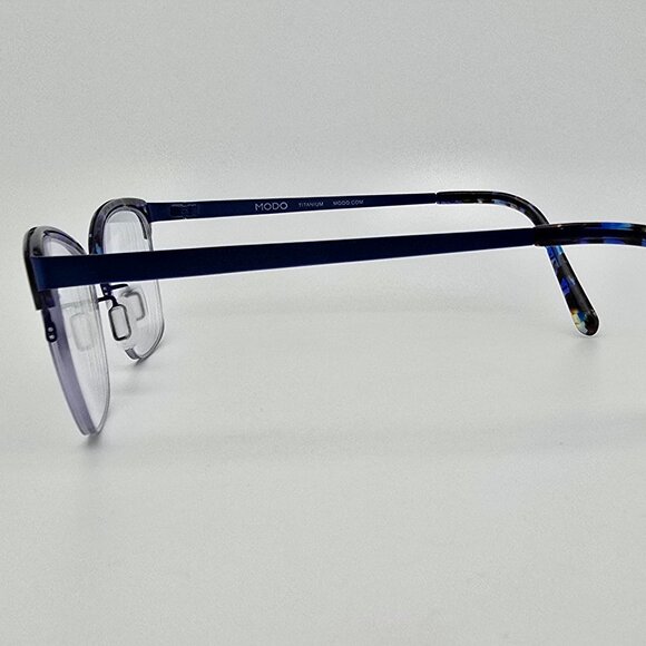 Modo 4515 Blue Tortoise Titanium Semi-Rimless Eyeglasses Frame Japan 51-18-140 - Picture 3 of 13